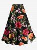 Tropical Leaf Hibiscus Flower Print Plus Size Matching Hawaii Beach Outfit For Couples -  