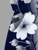 Matching Hawaii Shirt and Romper Plus Size Beach Outfit Dip Dye Ombre Flower Branch Print For Couples -  