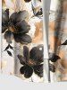 Chemise hawaïenne grande taille à imprimé floral ombré et poches boutonnées pour homme - café lumière L
