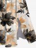 Robe mi-longue hawaïenne grande taille à imprimé floral ombré et poches fendues - café lumière XS