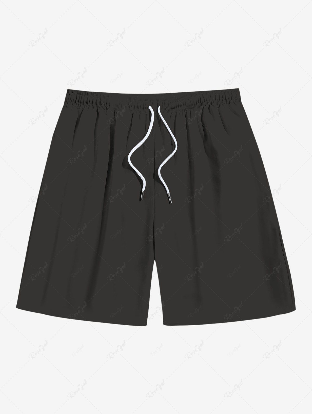 Outfit Plus Size Solid Hawaii Drawstring Pockets Beach Shorts For Men  