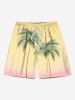 Coconut Tree Ombre Print Plus Size Matching Hawaii Beach Outfit For Couples -  