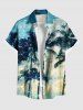 Coconut Tree Water Ripples Print Plus Size Matching Hawaii Beach Outfit For Couples -  