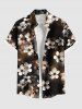 Ensemble chemise hawaïenne, short et barboteuse grande taille, imprimé fleurs de pêcher ombré, pour couple - Café profond 