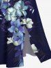 Tropical Leaf Hibiscus Flower Print Plus Size Matching Hawaii Beach Outfit For Couples -  