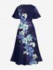 Tropical Leaf Hibiscus Flower Print Plus Size Matching Hawaii Beach Outfit For Couples -  
