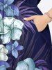 Tropical Leaf Hibiscus Flower Print Plus Size Matching Hawaii Beach Outfit For Couples -  