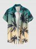 Tenue de plage hawaïenne assortie grande taille à imprimé ombré cocotier pour couples - Vert 