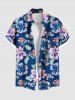 Hibiscus Flower Leaf Print Plus Size Matching Hawaii Beach Outfit For Couples -  