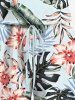Plus Size Tropical Leaf Hibiscus Flower Print Hawaii Drawstring Pocket Romper -  