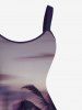 Plus Size Coconut Tree Ombre Dusk Print Hawaii A Line Tank Dress -  