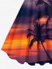 Plus Size Coconut Tree Ombre Dusk Print Hawaii A Line Tank Dress -  
