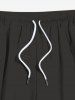 Short de plage uni grande taille avec cordon de serrage et poches pour homme - Noir 7XL