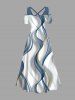 Plus Size Curve Pattern Print Cold Shoulder Crisscross Hawaii Maxi Dress -  