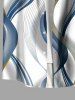 Plus Size Curve Pattern Print Buttons Pocket Hawaii Shirt For Men -  