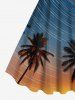Plus Size Coconut Tree Meteor Shower Ombre Print Hawaii Tank Dress -  