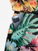Plus Size Tropical Leaf Hibiscus Flowers Print Cinched Hawaii Romper -  