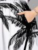 Plus Size Coconut Tree Bench Seascape Print Split Hawaii Midi Dress -  