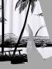 Plus Size Coconut Tree Bench Seascape Print Split Hawaii Midi Dress -  