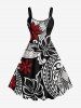 Tropical Leaf Hibiscus Flower Ethnic Print Plus Size Matching Hawaii Beach Outfit For Couples -  