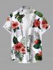 Ombre Tropical Leaf Hibiscus Flower Print Plus Size Matching Hawaii Beach Outfit For Couples -  