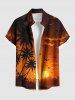 Coconut Tree Ombre Dusk Sunset Print Plus Size Matching Hawaii Beach Outfit For Couples -  
