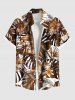 Tenue de plage hawaïenne assortie grande taille à imprimé feuilles tropicales et fleurs d'hibiscus pour couples - café 