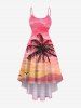 Coconut Tree Seascape Mountain Cloud Ombre Print Plus Size Matching Hawaii Beach Outfit For Couples -  