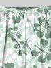 Plus Size Ombre Hibiscus Flower Print Hawaii Drawstring Pocket Beach Shorts For Men -  