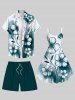 Plus Size Solid Hawaii Drawstring Pockets Beach Shorts For Men -  