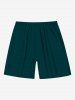 Short de plage uni grande taille avec cordon de serrage et poches pour homme - Vert profond XL