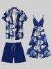 Plus Size Solid Color Pockets Drawstring Beach Shorts For Men -  