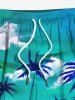 Plus Size Coconut Tree Cloud Seascape Print Hawaii Beach Shorts For Men -  