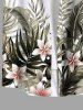 Plus Size Tropical Leaf Hibiscus Flowers Print Buttons Pocket Hawaii Shirt For Men -  