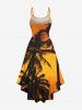 Plus Size Coconut Tree Ombre Print High Low Hawaii Cami Dress -  