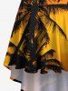 Plus Size Coconut Tree Ombre Print High Low Hawaii Cami Dress -  