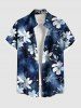 Tenue de plage hawaïenne assortie grande taille à imprimé floral ombré pour couples - Bleu profond 
