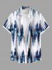 Tenue de plage hawaïenne assortie grande taille, motif vague légère, tie-dye et ombré, pour couple - Bleu 