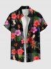 Tropical Leaf Hibiscus Flower Leopard Print Plus Size Matching Hawaii Beach Outfit For Couples -  