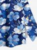 Cinched Ruffles Cold Shoulder Cami Top and Flowers Print Split Hawaii Skirt Plus Size Matching Set -  