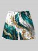 Tenue de plage hawaïenne grande taille à imprimé feuilles et diamants métalliques pour couples - Vert 