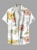 Hibiscus Flower Leaf Coconut Tree Tropical Print Plus Size Matching Hawaii Beach Outfit For Couples - Blanc 