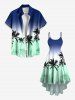 Coconut Tree Ombre Colorblock Print Plus Size Matching Hawaii Beach Outfit For Couples -  