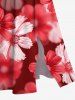 Plus Size Ombre Daisy Flower Print Hawaii Split Pocket A Line Midi Dress -  