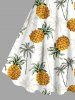 Plus Size Coconut Tree Pineapple Print Hawaii A Line Tank Dress -  