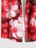 Plus Size Ombre Daisy Flower Print Hawaii Button Pocket Shirt For Men -  