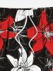 Plus Size Hibiscus Flowers Tropical Print Hawaii Beach Shorts For Men -  