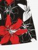 Short de plage hawaïen grande taille à imprimé tropical et fleurs d'hibiscus pour homme - Noir 5XL
