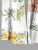 Plus Size Hibiscus Flower Leaf Coconut Tree Tropical Print Buttons Pocket Hawaii Shirt For Men -  