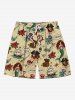 Tenue de plage hawaïenne assortie grande taille pour couple, motif tête de mort, pirate, rose, fleur, bateau, gouvernail, sirène, croisière - café lumière 